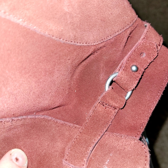 Marlette & Spruce - Emily Suede Buckle Booties - Burgundy size 11 - Picture 3 of 6